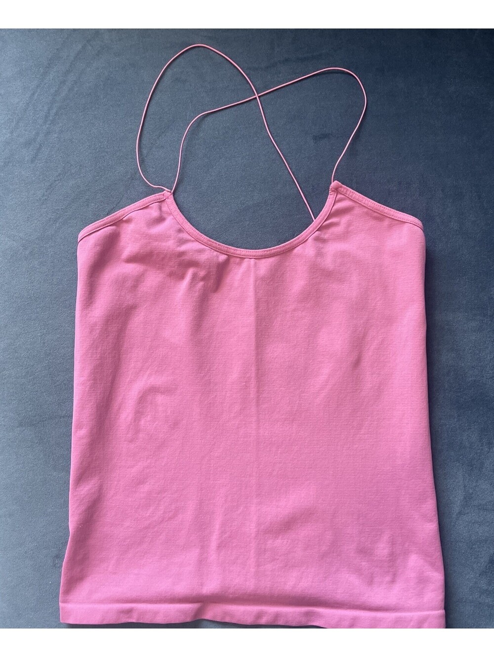 Intimately Free People Pink Crop Top Criss Cross Back Cord Straps M/L Stretch